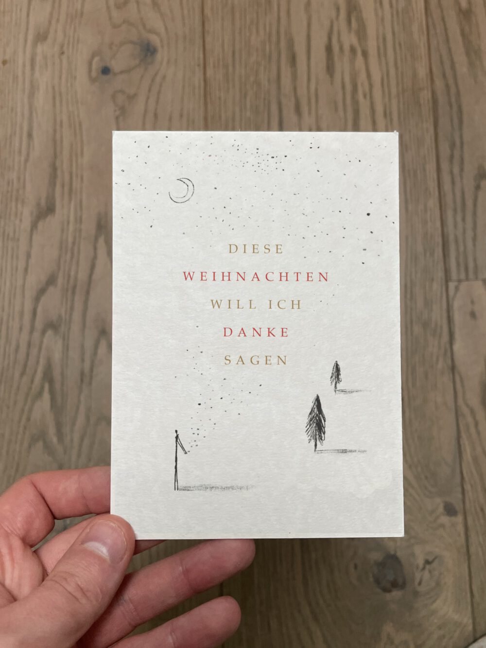 3 x Weihnachtskarten „Diese Weihnachten will ich Danke sagen“